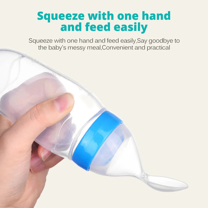 Silicone Baby Bottle With Spoon