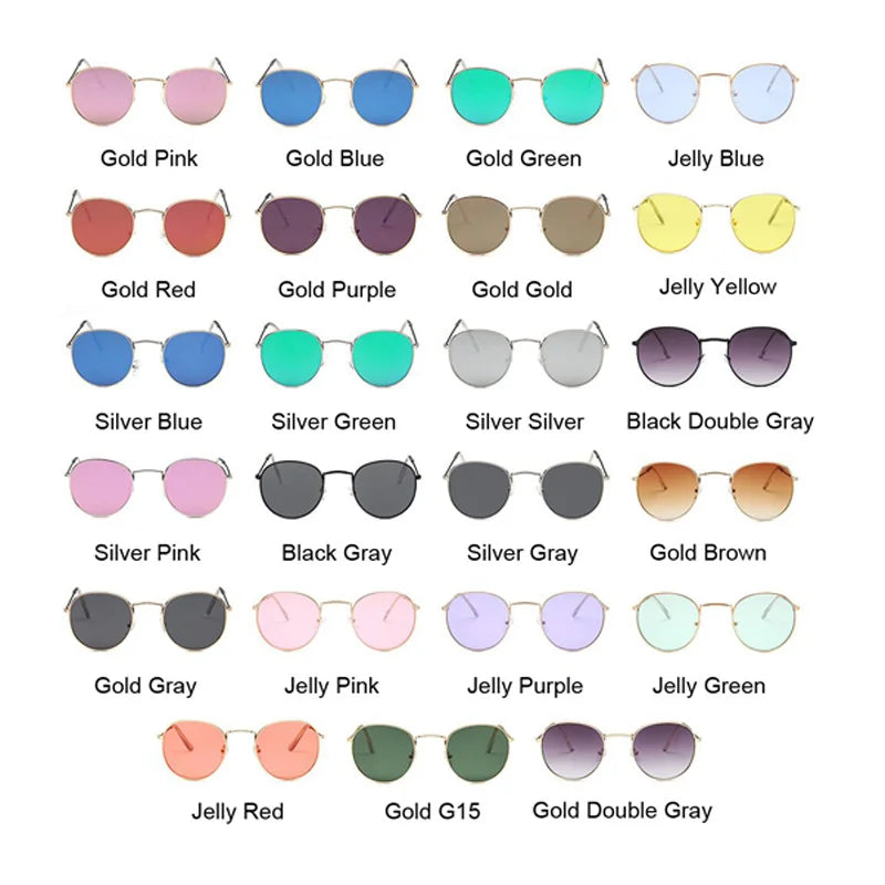 Men's Round Mirror Retro Sun Glasses