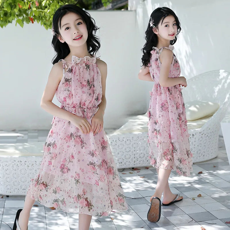 Summer Girls Flower Print Dress