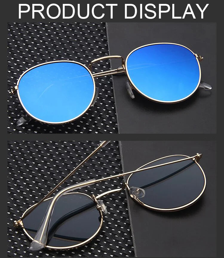 Men's Round Mirror Retro Sun Glasses