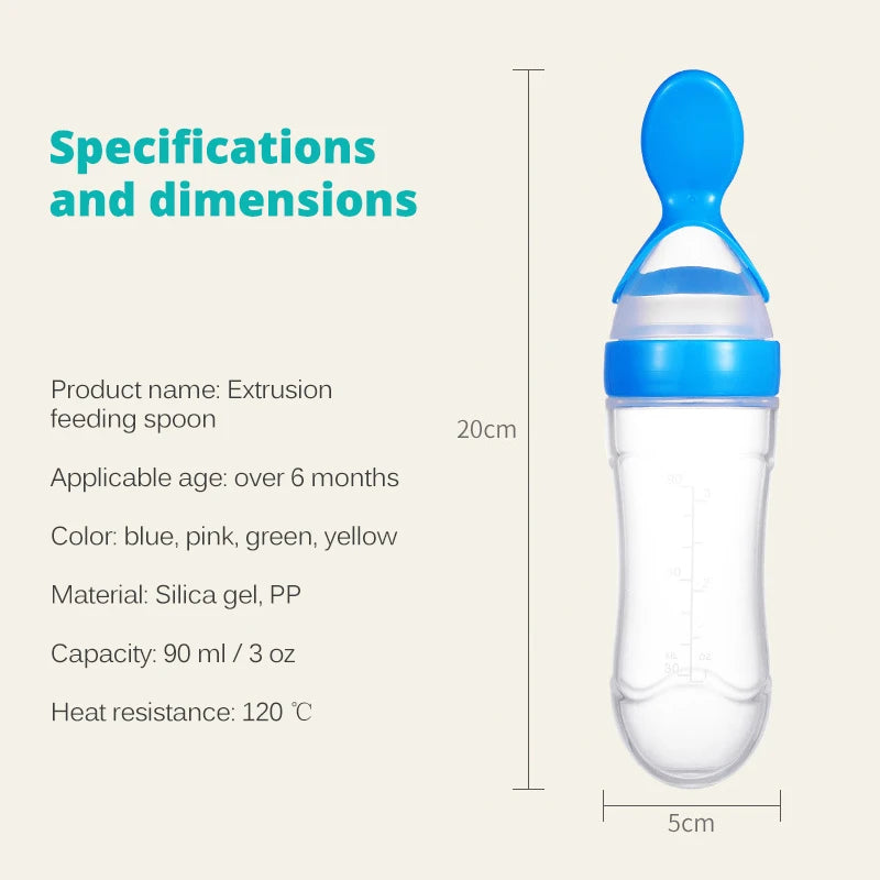 Silicone Baby Bottle With Spoon