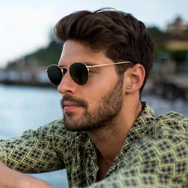 Men's Round Mirror Retro Sun Glasses