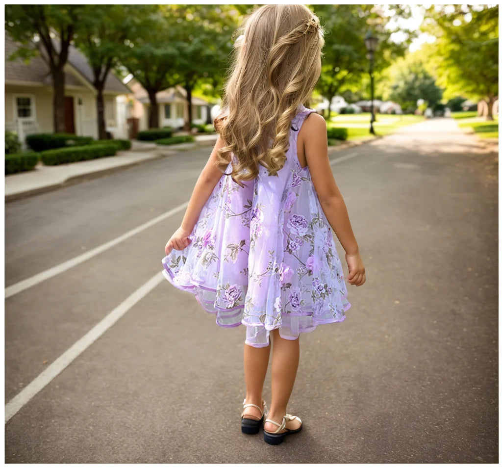 Summer Girls Flower Print Dress