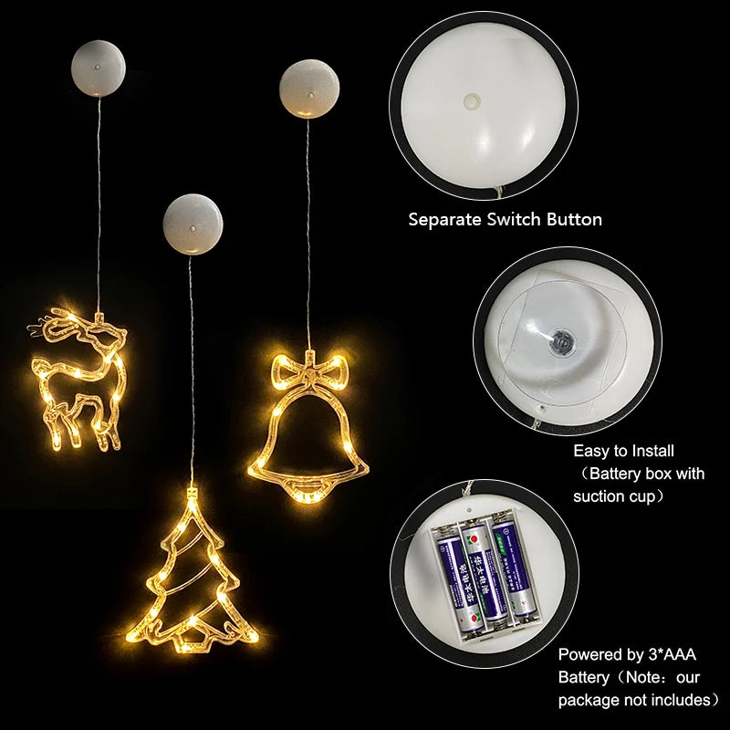 Snowflake Santa Deer Hanging Lamp