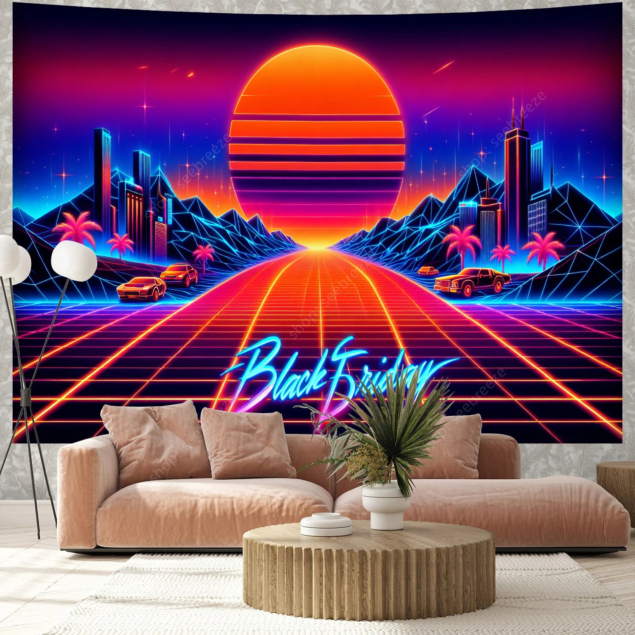 Black Friday Retro Neon Sunset