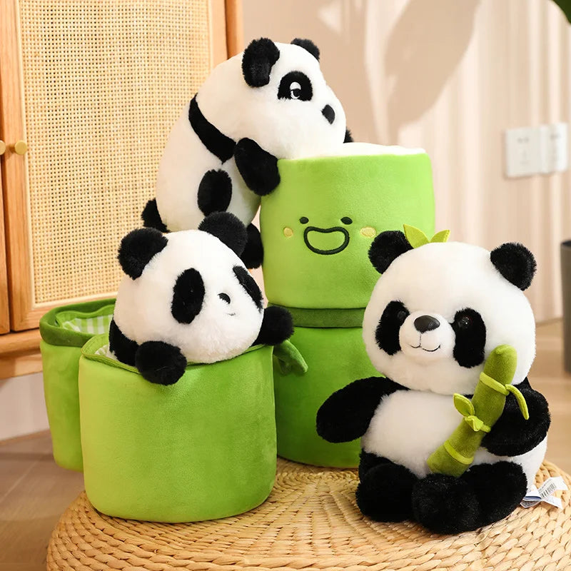 Tube Cute Panda Set Plush Toy