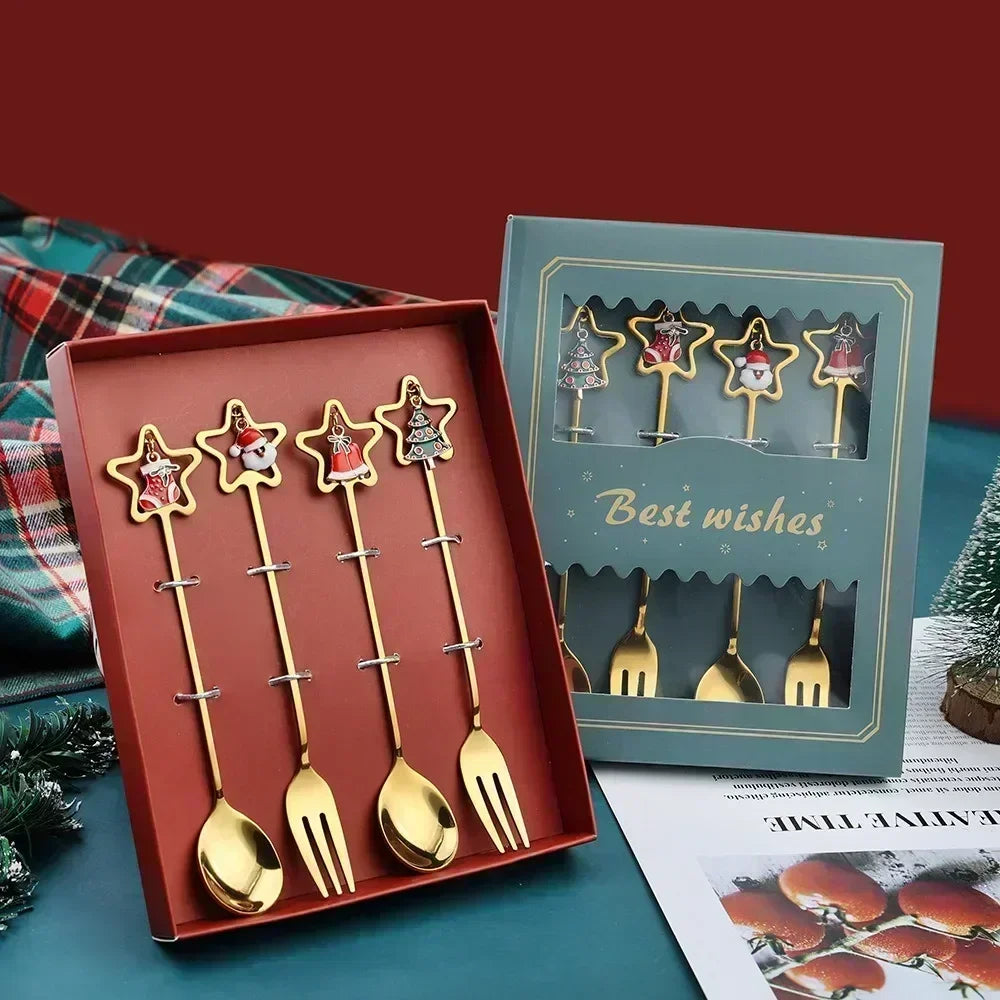 Christmas Table Decor Stainless Spoons