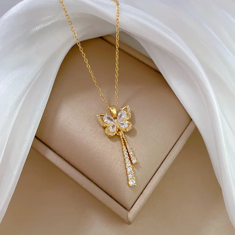 Romantic Taseel Butterfly Necklace