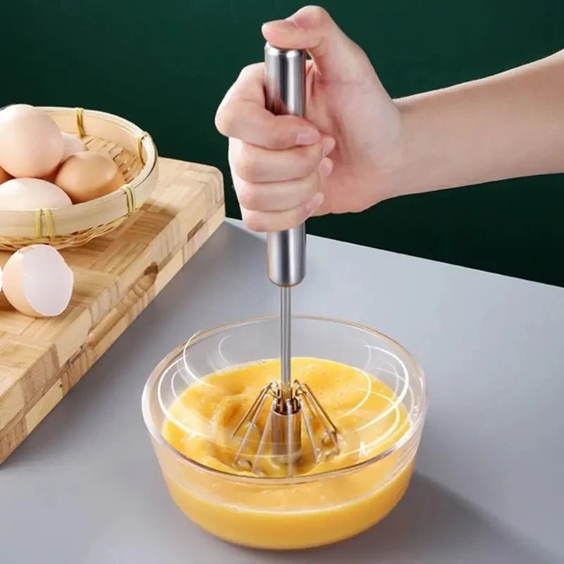 Large Stainless Steel Semi-Automatic Egg Beater