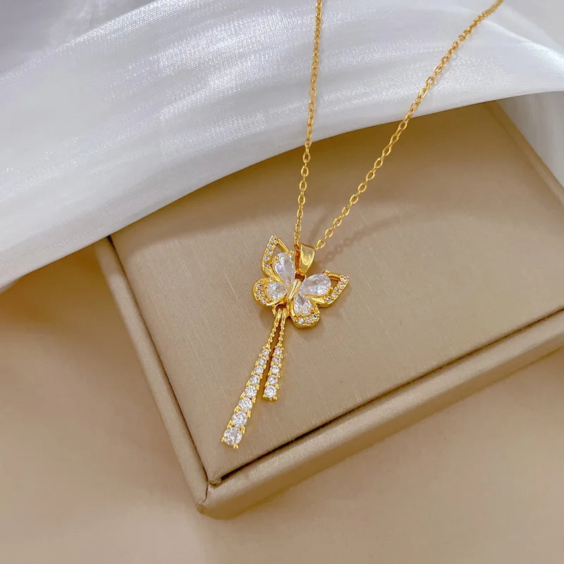 Romantic Taseel Butterfly Necklace