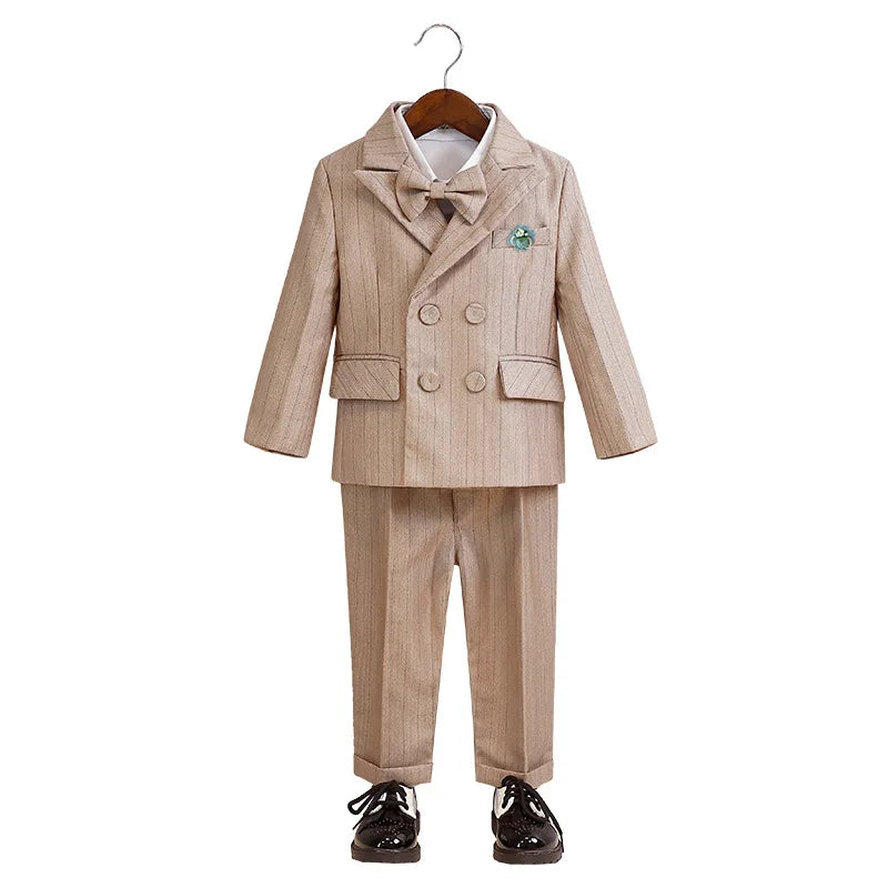 Children's Khaki Striped Suit Set