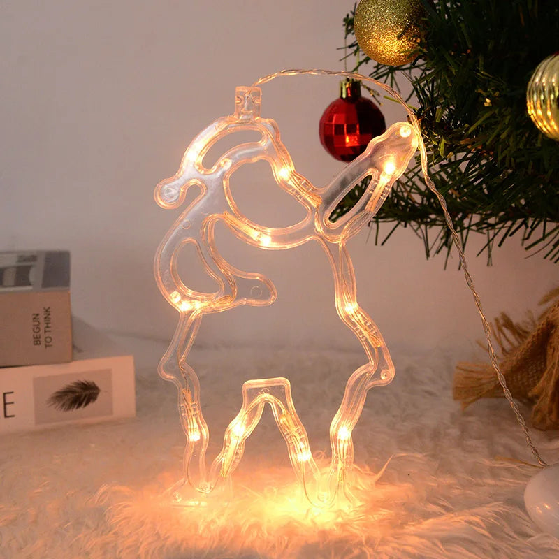 Snowflake Santa Deer Hanging Lamp