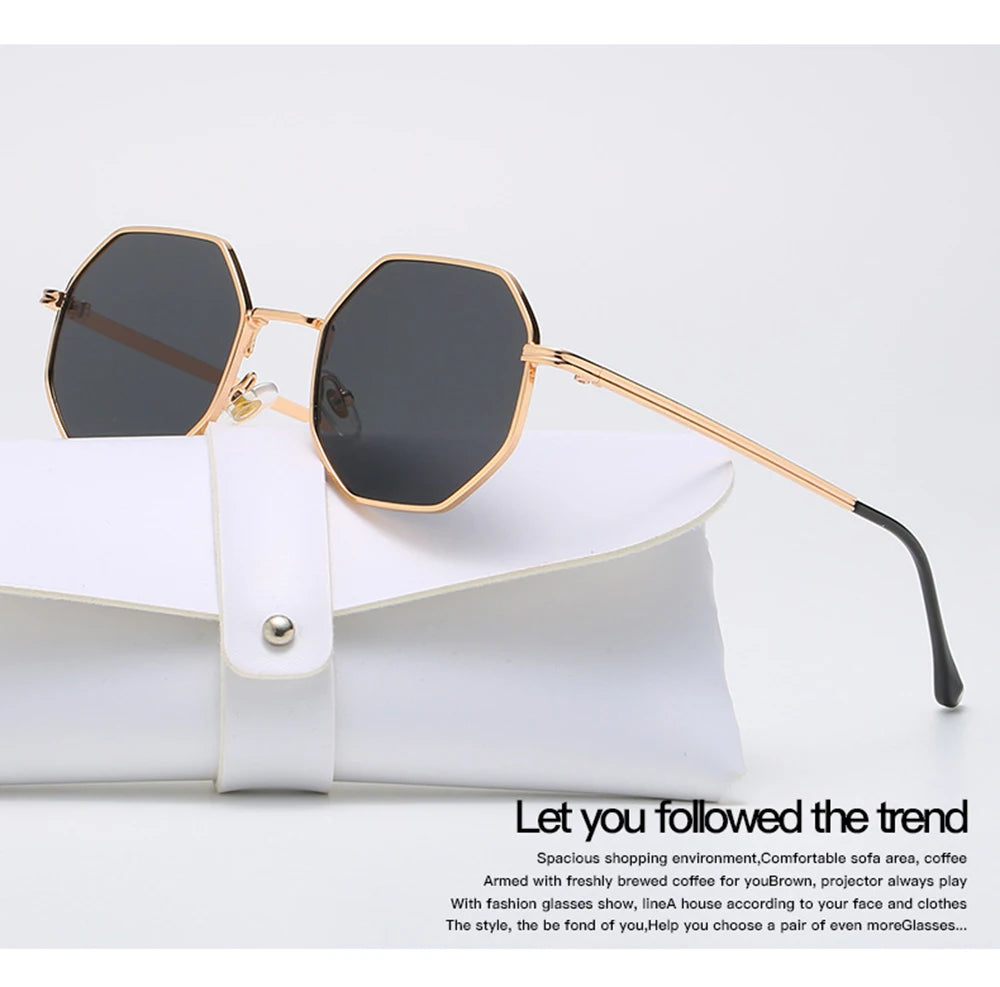 Polygon Metal Sunglasses for Women