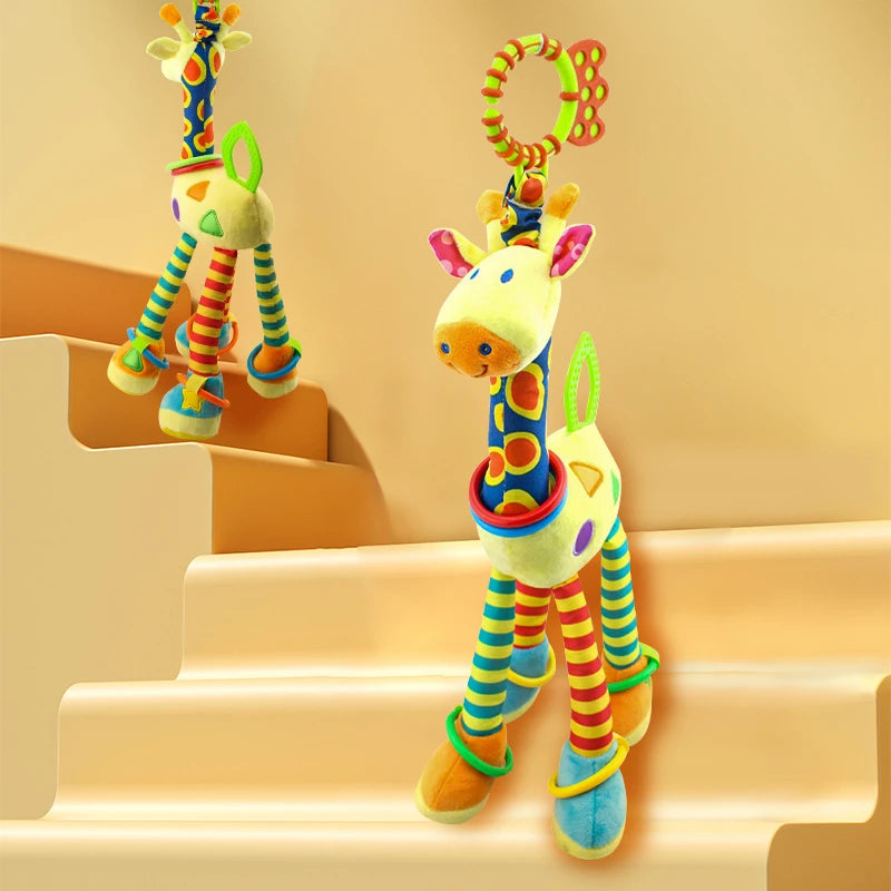 Animal Handbell Rattle Plush Giraffe Toys