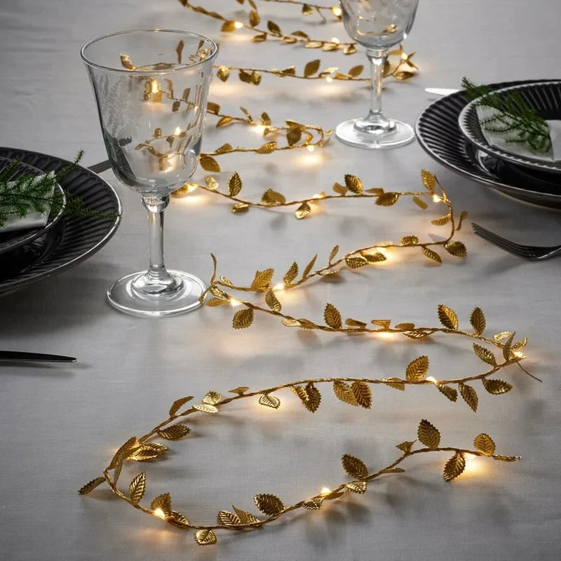 Golden Leaf String Decoration