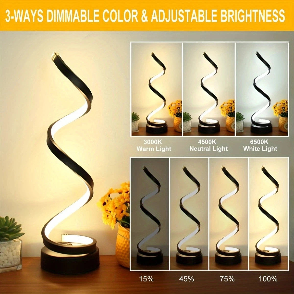 Spiral Dimmable LED Table Lamp