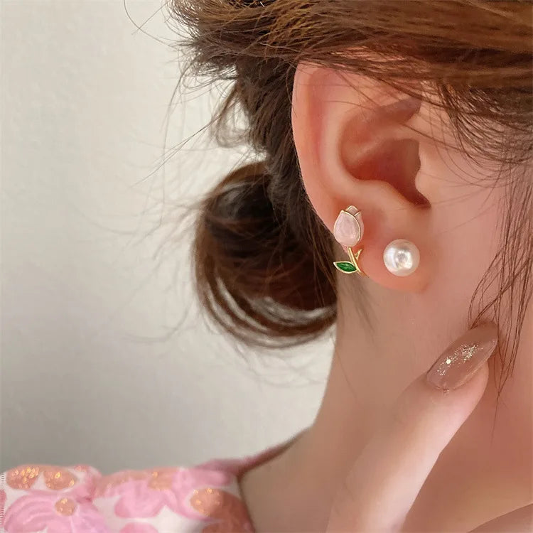 Tulip Flower Stud Earrings