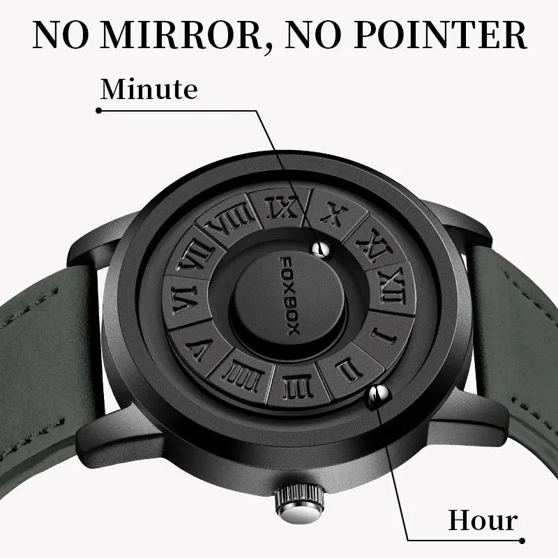 Creative Scrolling Pointer Magnetic Force Wristwatch