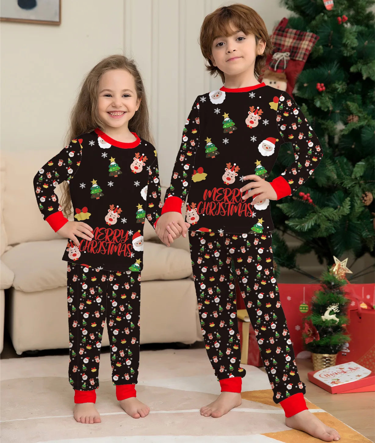 Christmas Santa Print Pajamas