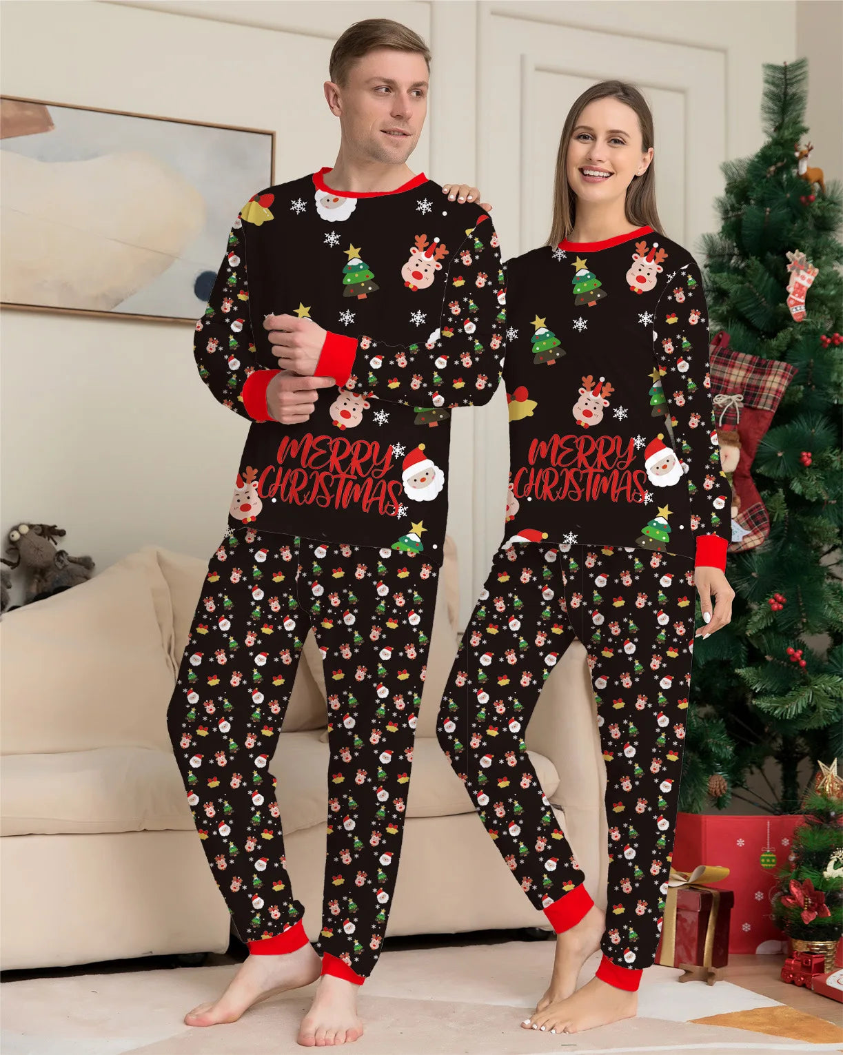 Christmas Santa Print Pajamas