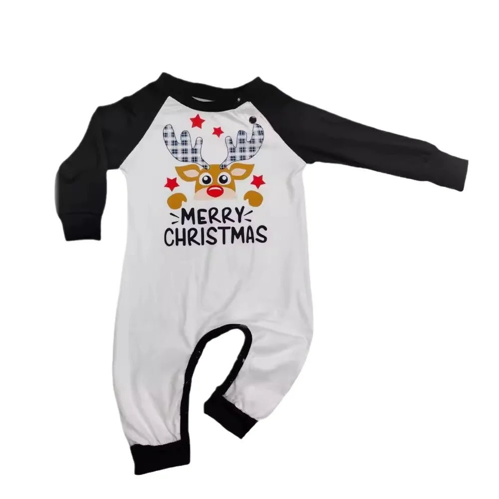 Deer head two-piece family pajamas