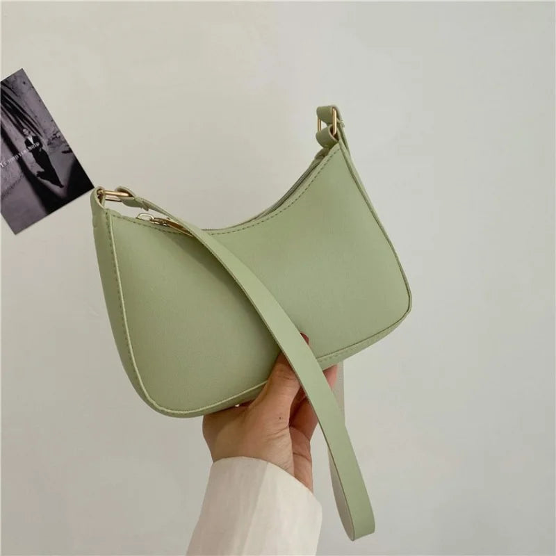 Retro Solid Shoulder Underarm Bag