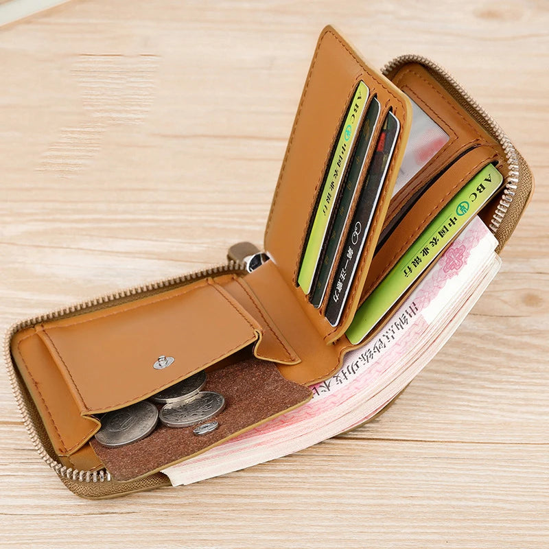 Luxury Male Zipper Rfid Wallets