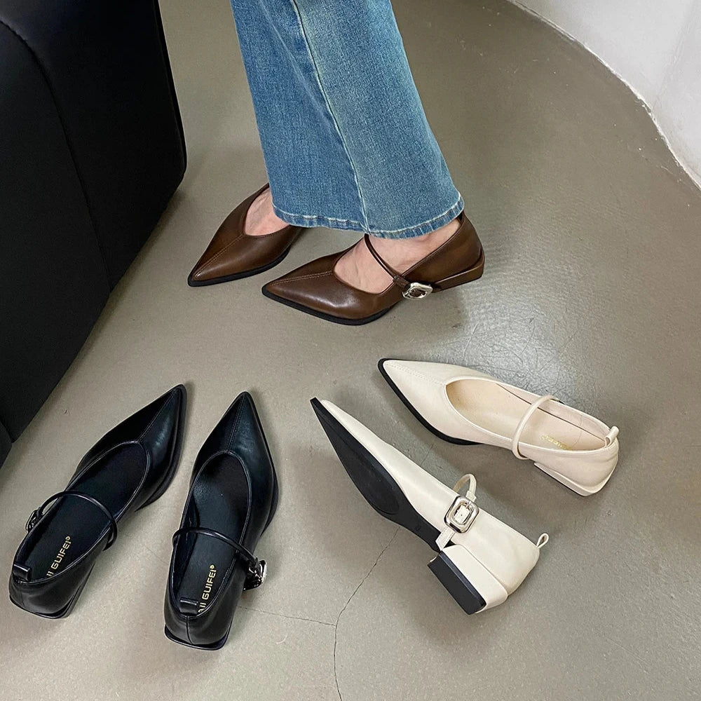 Casual Mules Shoes Belt Buckle Shoes