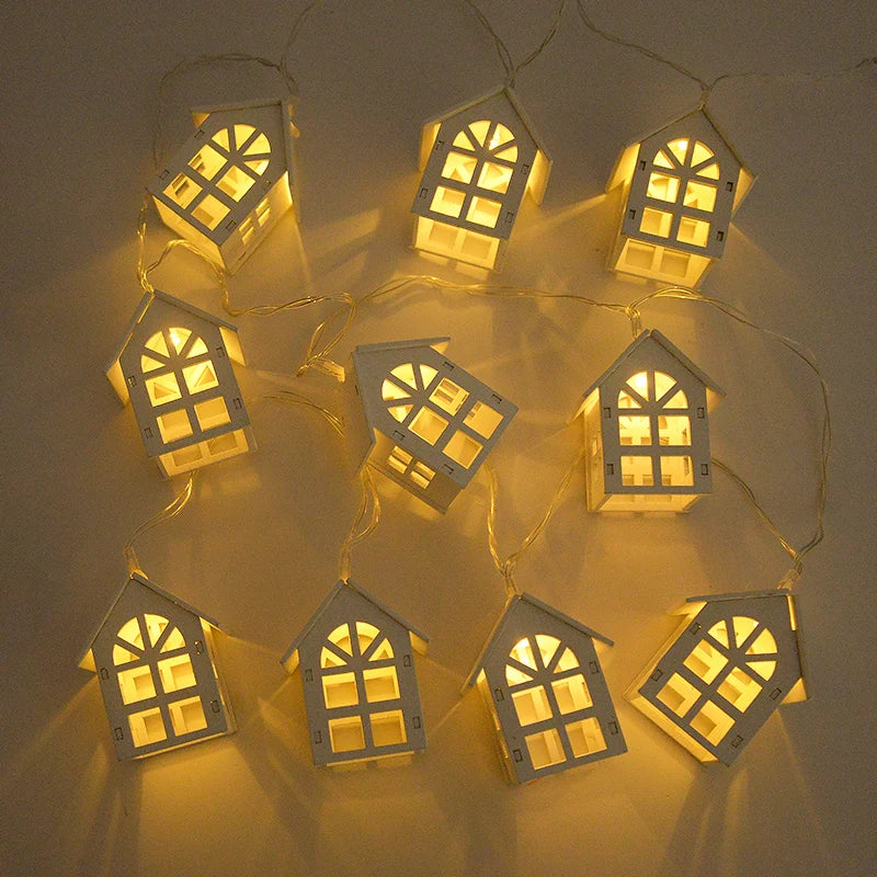 Wooden House LED Fairy Light String