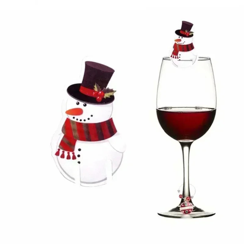 Santa Hat Card Wine Glass