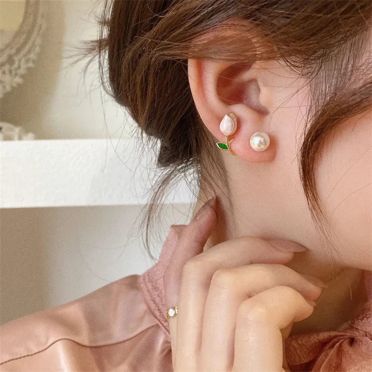 Tulip Flower Stud Earrings