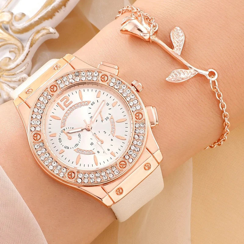 Crystal Quartz Bracelet Watches Wristwatch