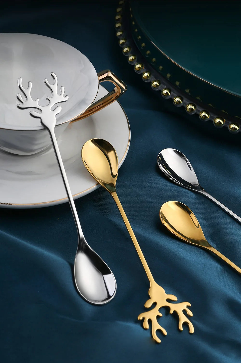 Elk Head Shape Stainless Coffee Spoon