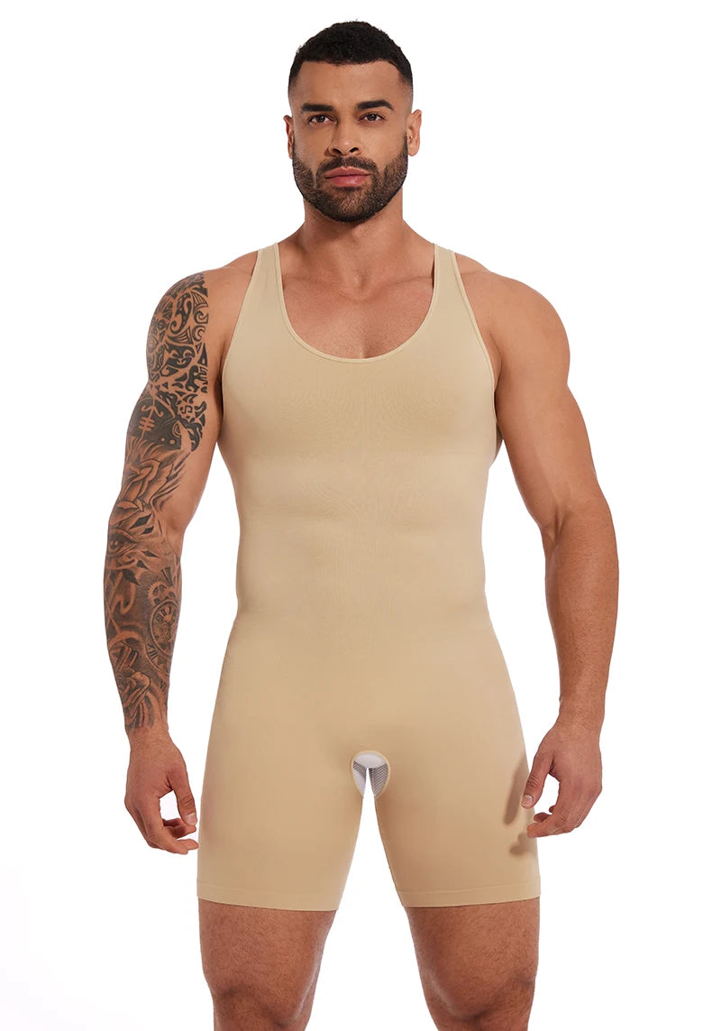 Men's Sleeveless Full Bodysuit