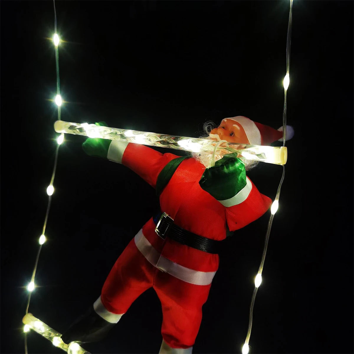 Santa Claus Climbing Ladder