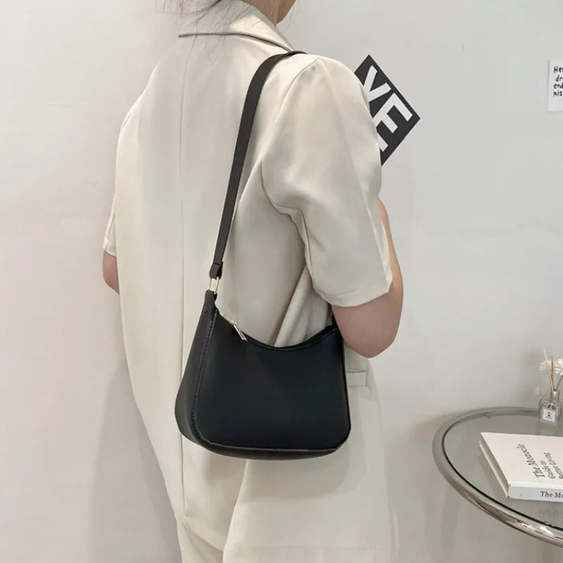 Retro Solid Shoulder Underarm Bag