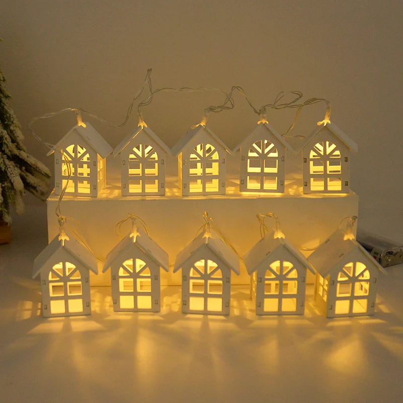 Wooden House LED Fairy Light String