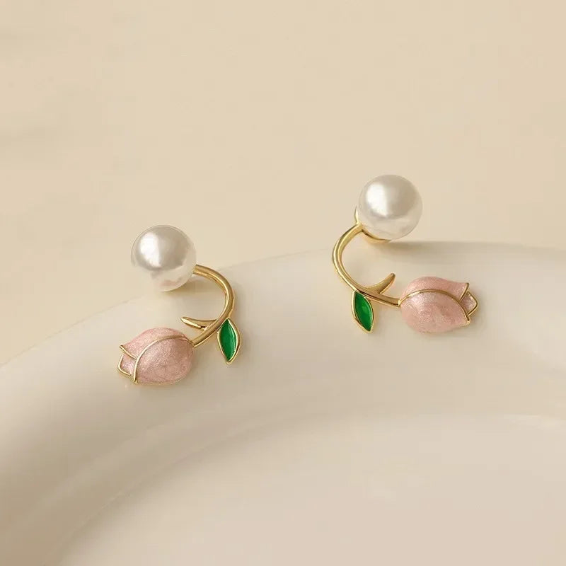 Tulip Flower Stud Earrings