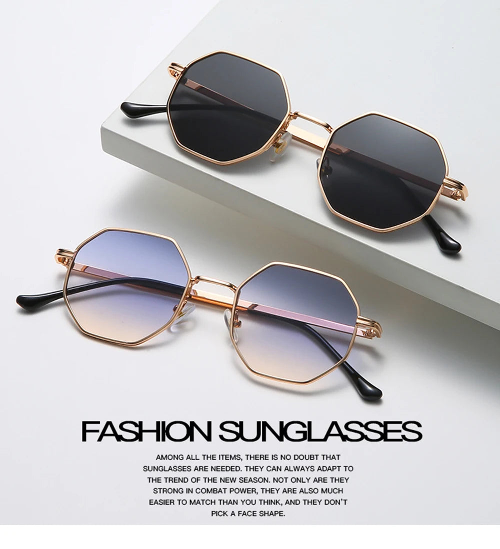 Polygon Metal Sunglasses for Women