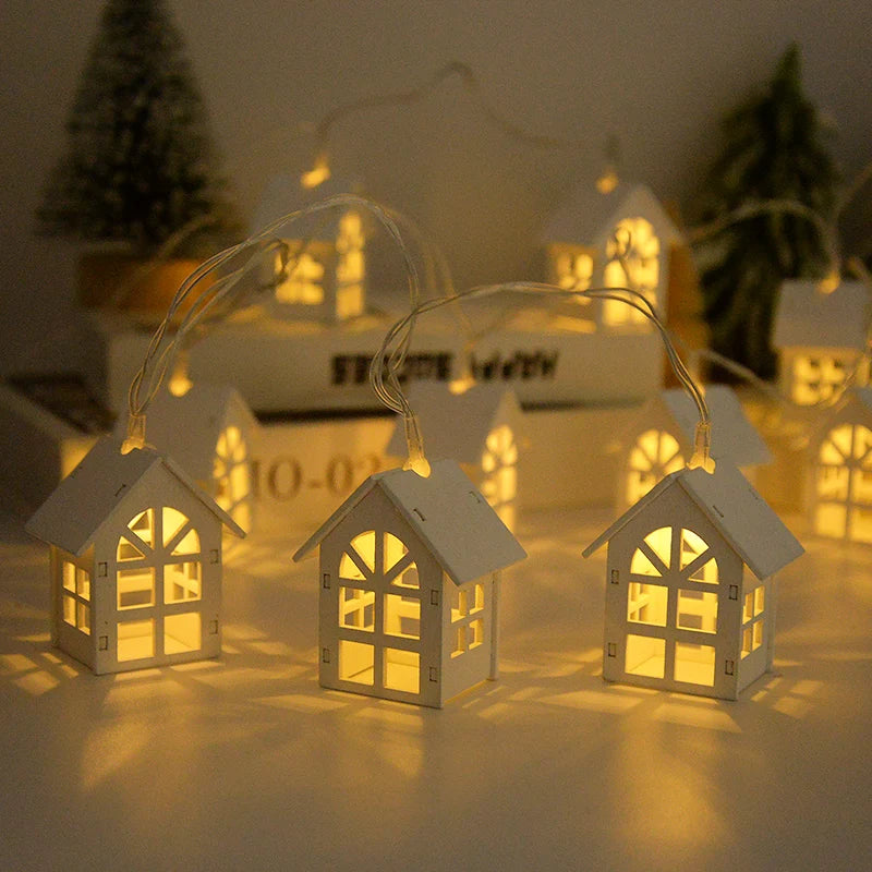 Wooden House LED Fairy Light String