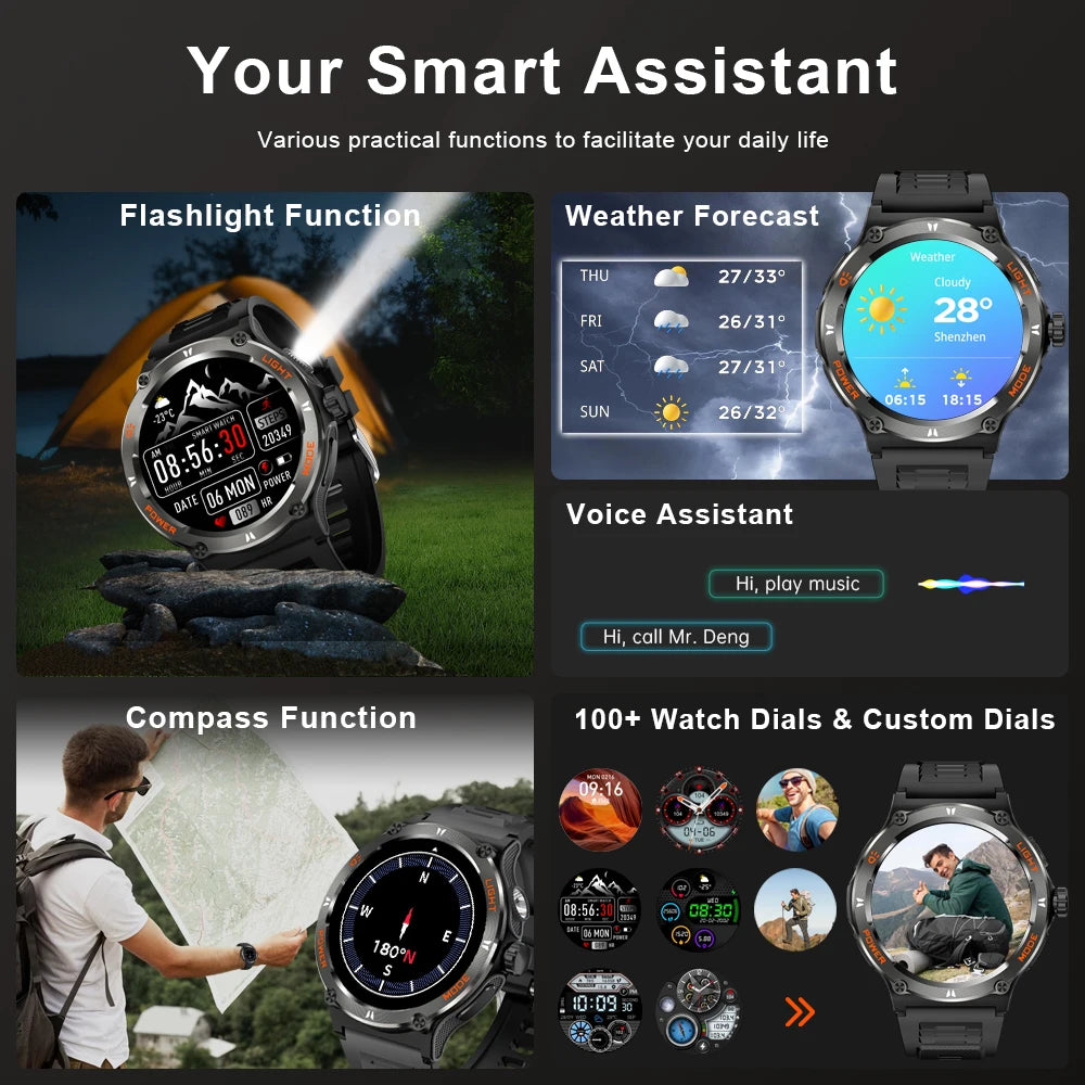 Flashlight Outdoor Smart Watch