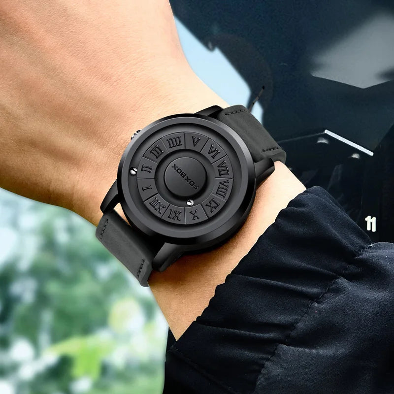 Creative Scrolling Pointer Magnetic Force Wristwatch