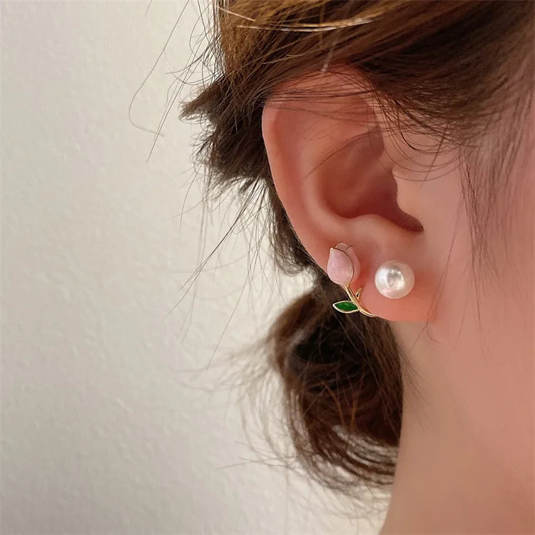 Tulip Flower Stud Earrings