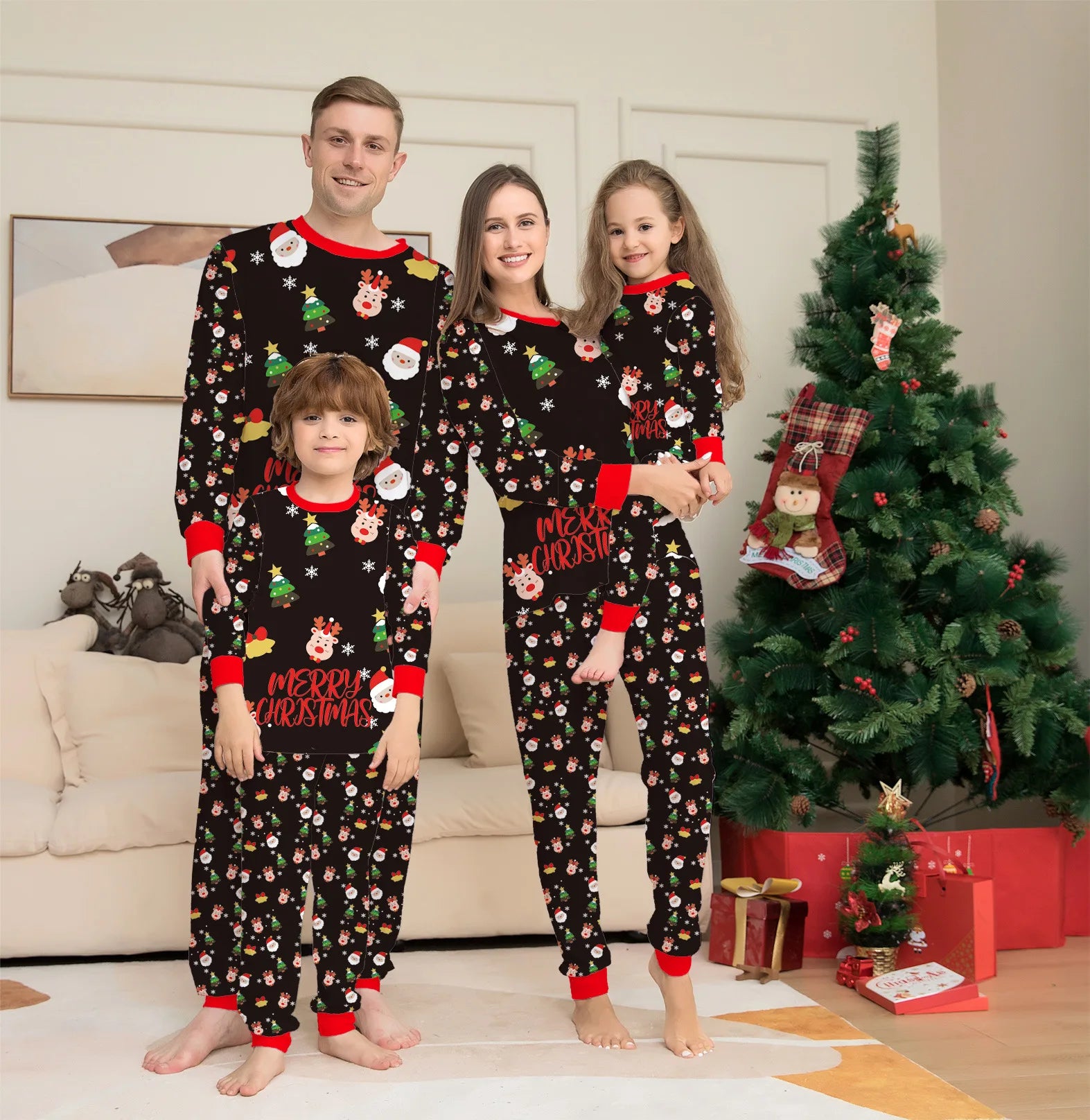 Christmas Santa Print Pajamas