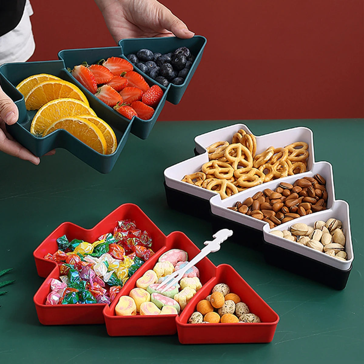 Tree Fruit Plate Christmas