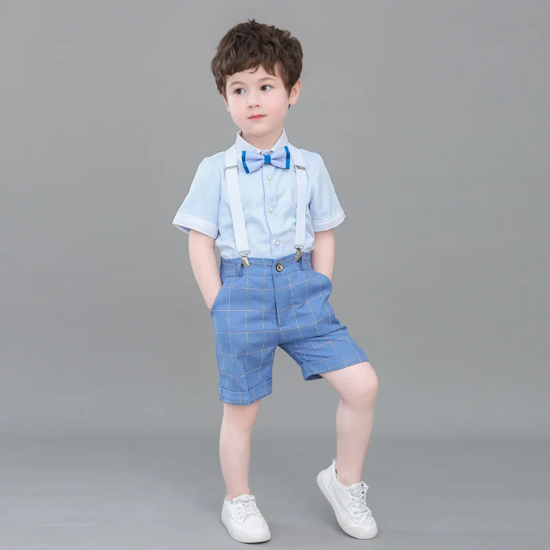 Boys Summer Dress Vest Suit Set