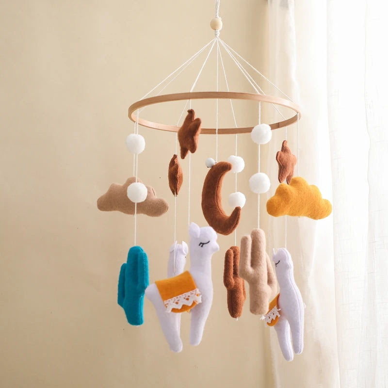 Wooden Crib Baby Bed Bell Rattle