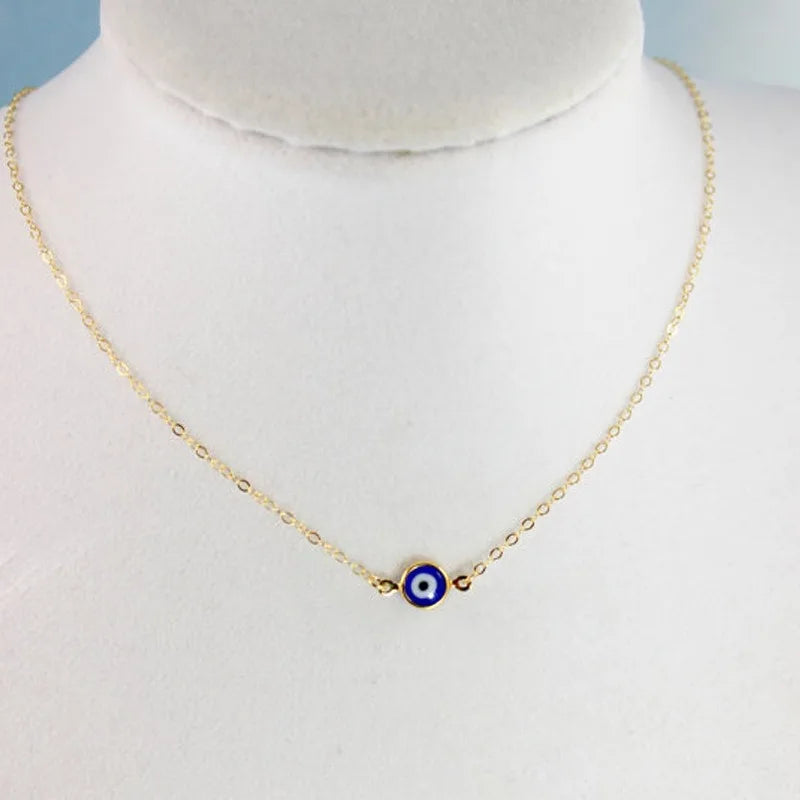 Evil Eye Gift Deep Sea Blue Pendant Necklace