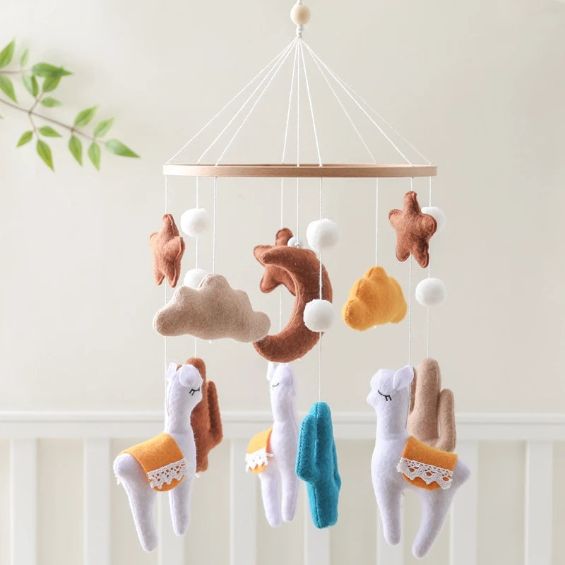 Wooden Crib Baby Bed Bell Rattle