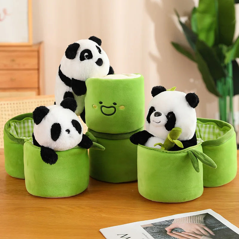 Tube Cute Panda Set Plush Toy